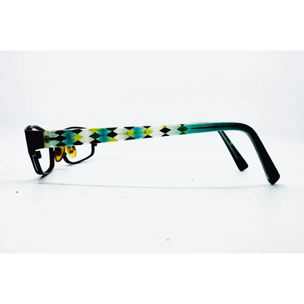 Kliik Eyeglasses Womens Black Teal Harlequin Pattern K-478 915 47-16-135
